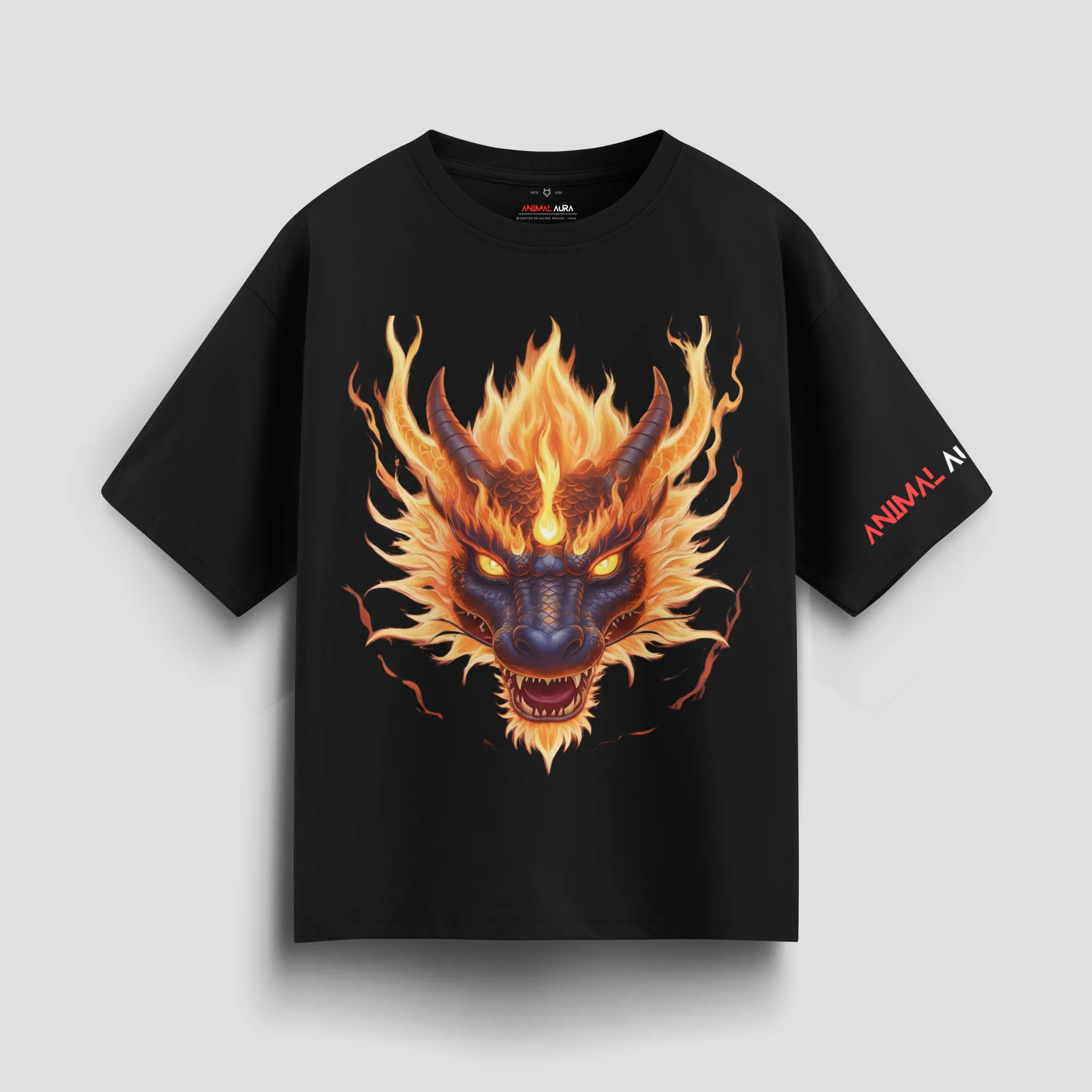 Eternal flame dragon oversized Tee