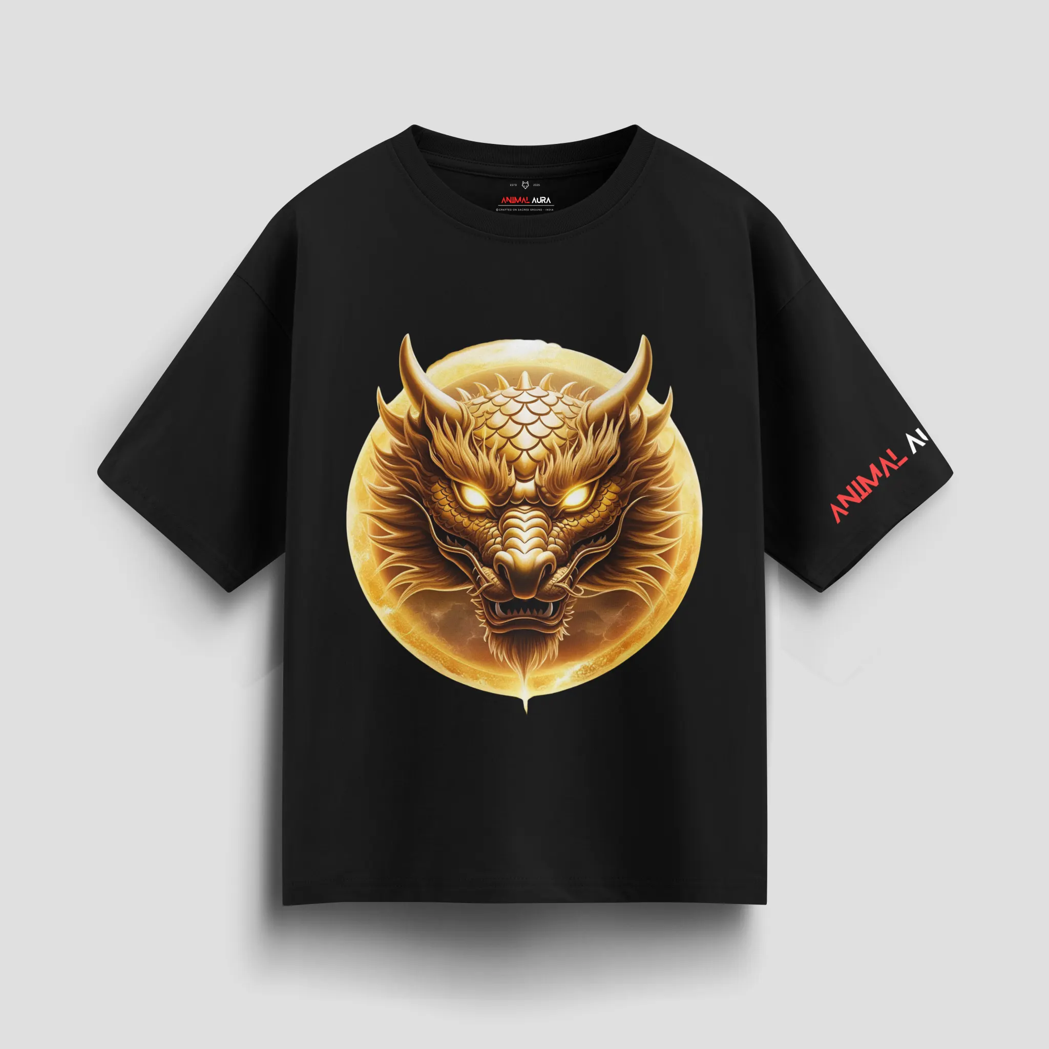 Golden eclipse dragon oversized Tee
