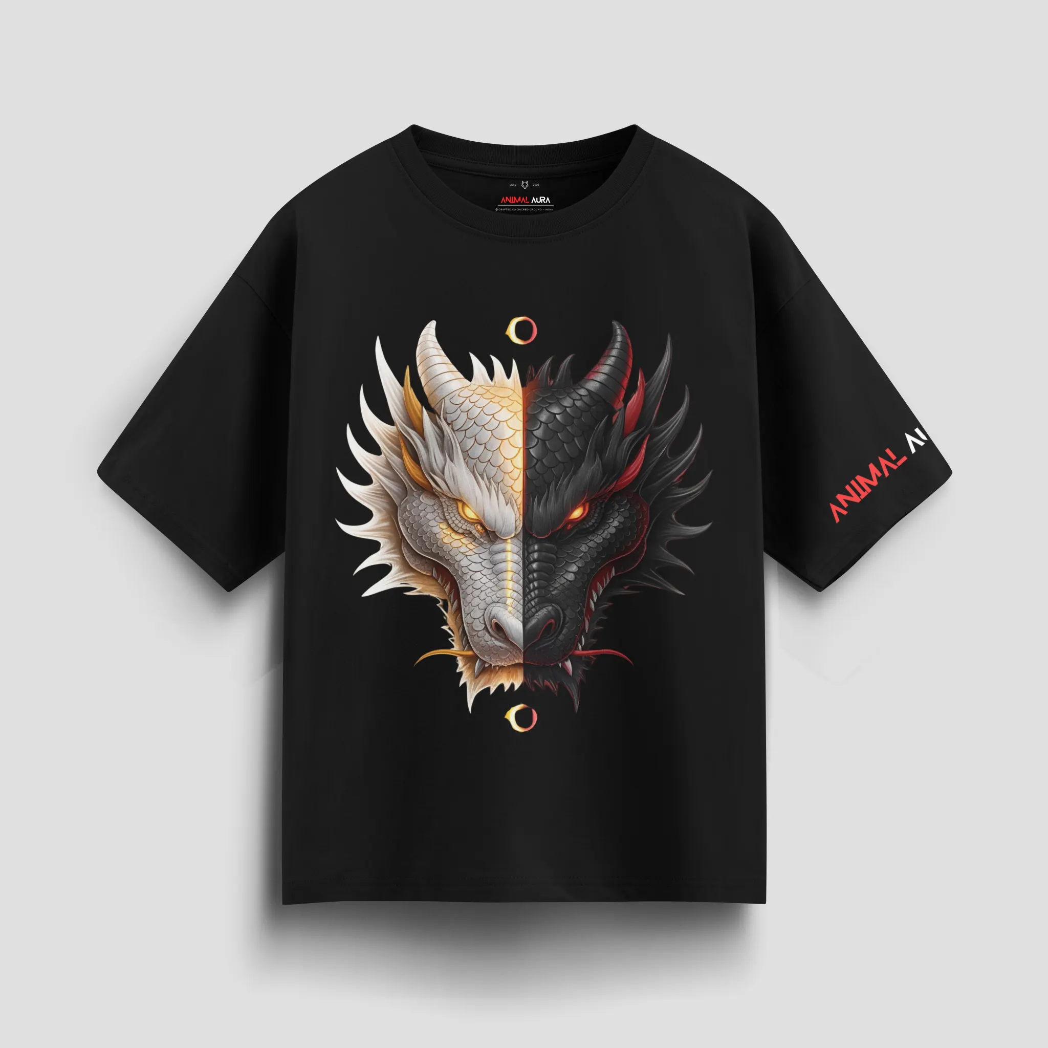 Yin Yang Dragon oversized Tee