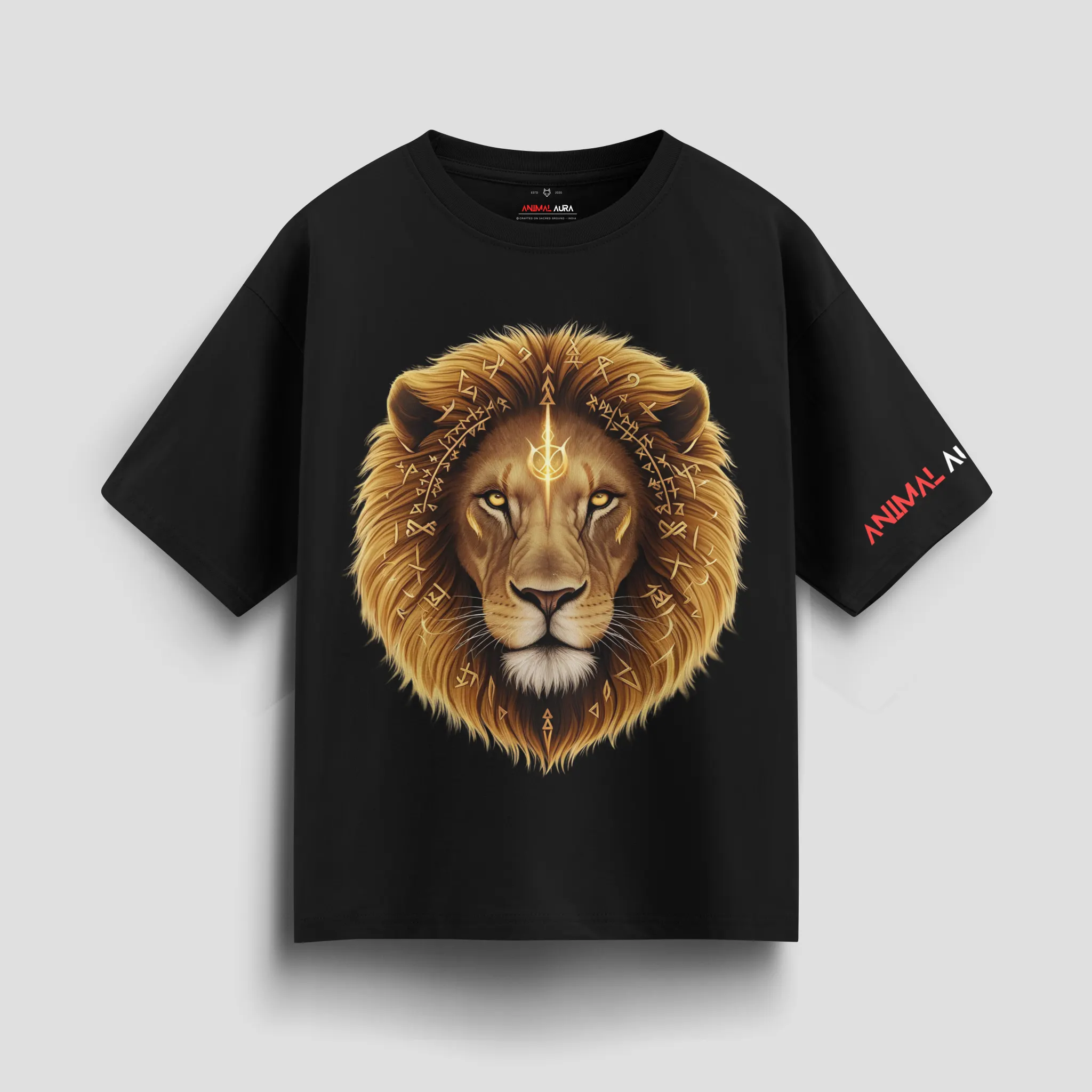 Divine Protector Lion Oversized Tee