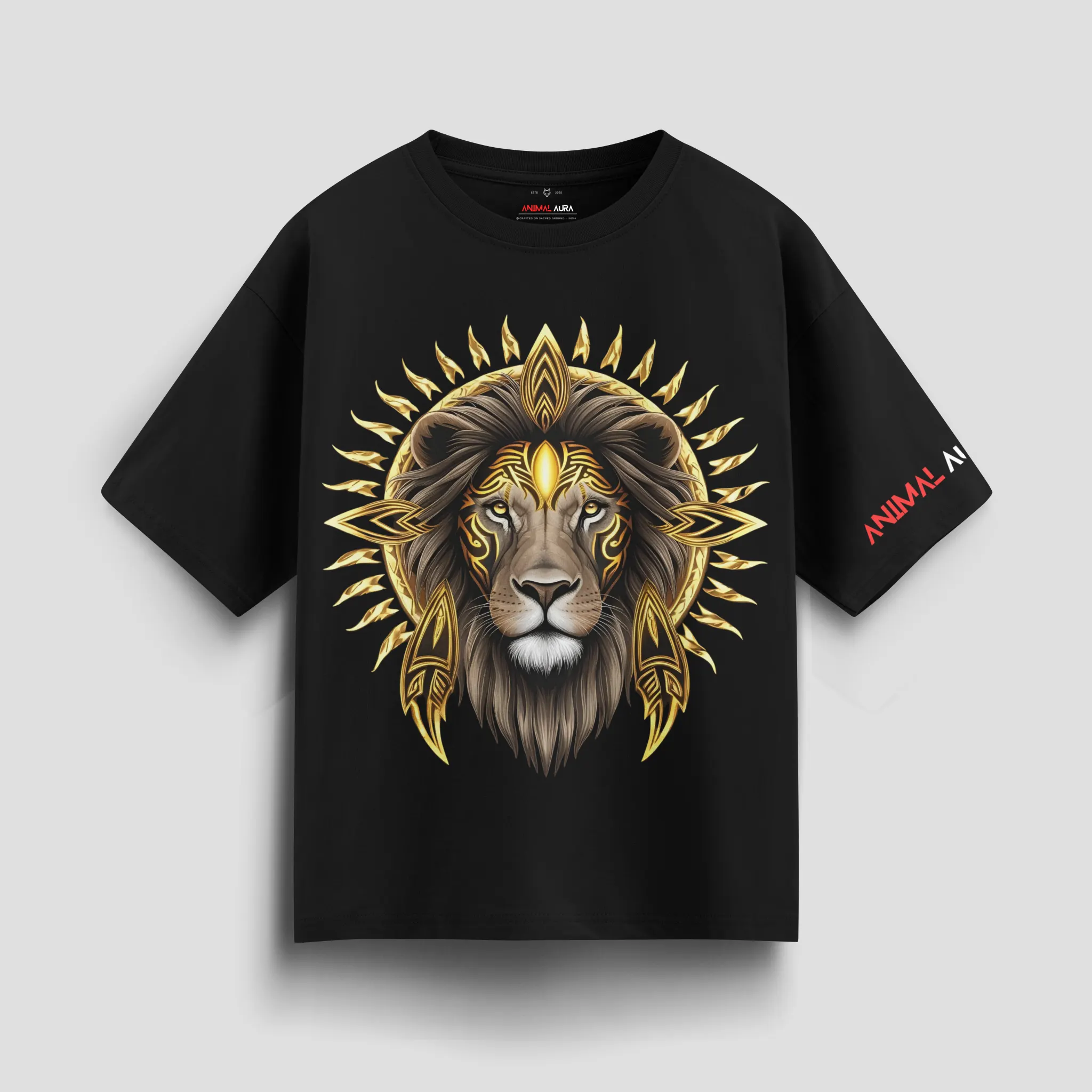 Tribal Sun Lion Oversized Tee