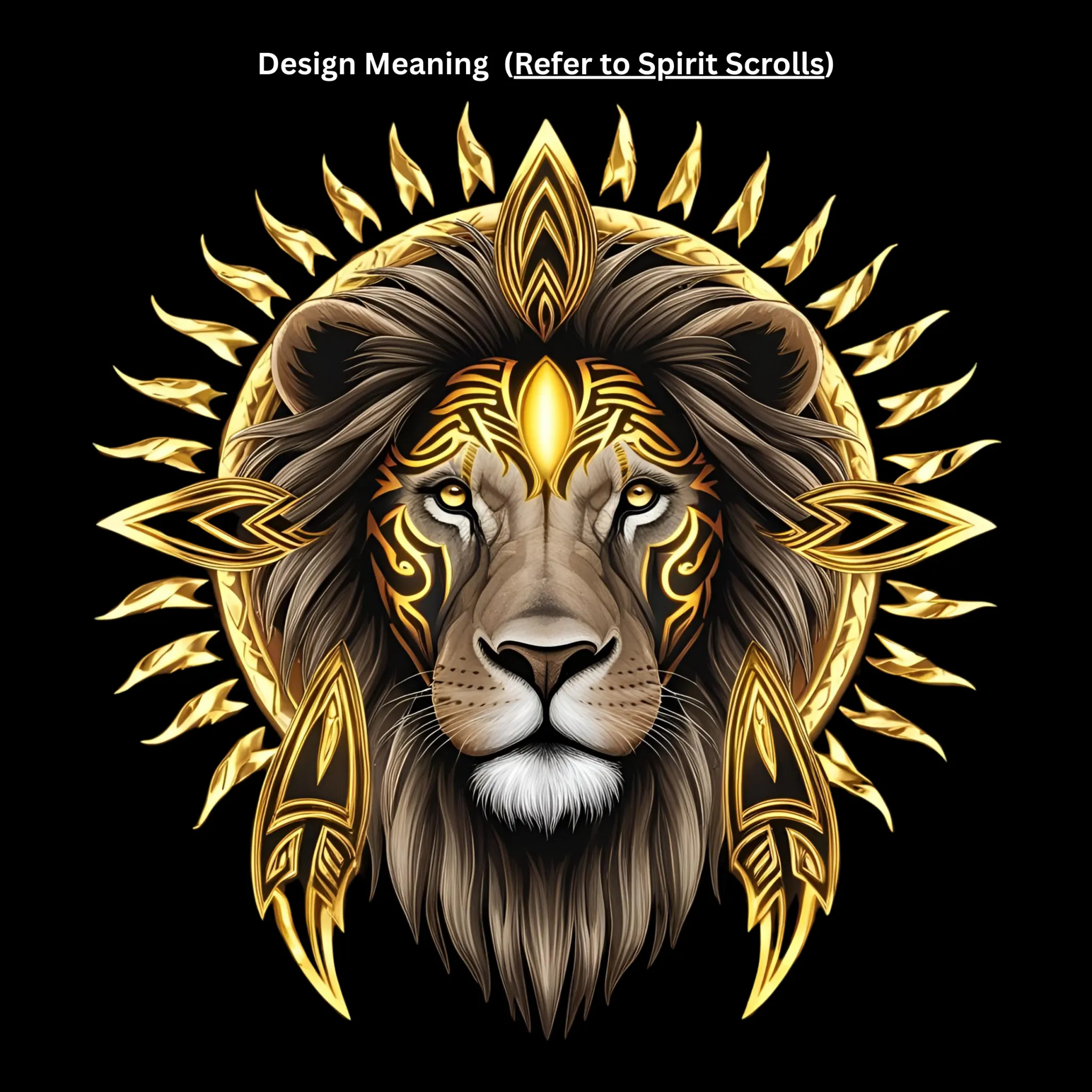 Tribal Sun Lion Oversized Tee - 4