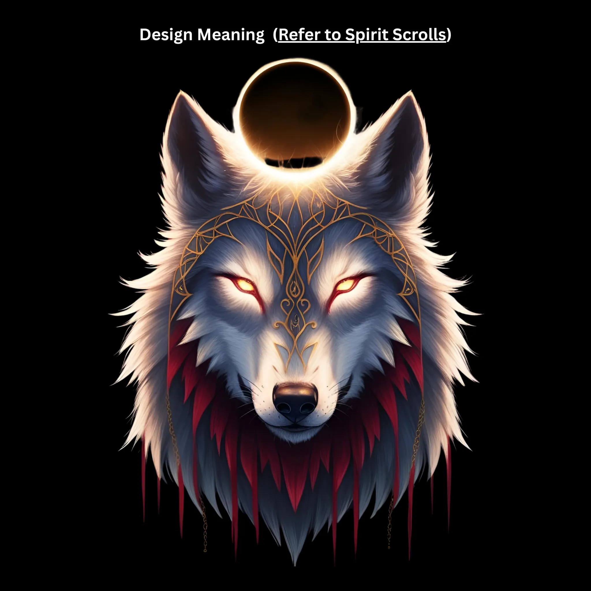 Golden Eclipse Wolf oversized Tee - Image 4